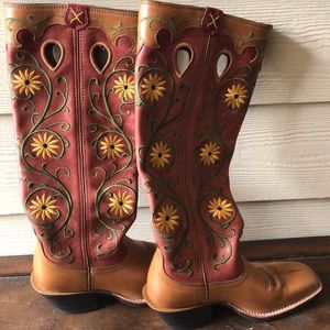 twisted x women's floral embroidered western boots
